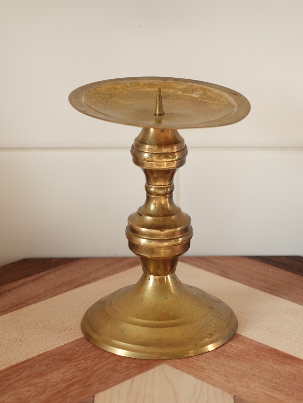 Vintage Brass Pillar Candle Holder Baluster Spike - Picture 3 of 8